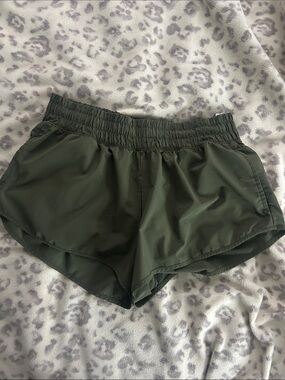 aerie Olive Green Athletic Running Shorts
